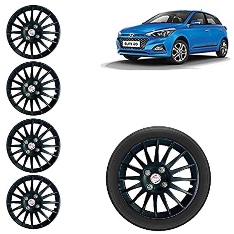 Auto Pearl 4 Pcs 14 inch ABS Black Premium Car Wheel Cover Set for Hyundai i20 Elite2018