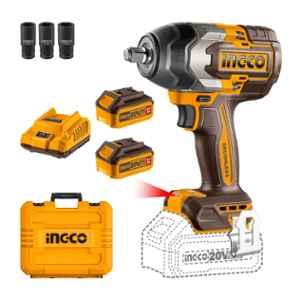 Ingco 1/2 inch 20V 4Ah Brushless Cordless Impact Wrench Driver, CIWLI2085