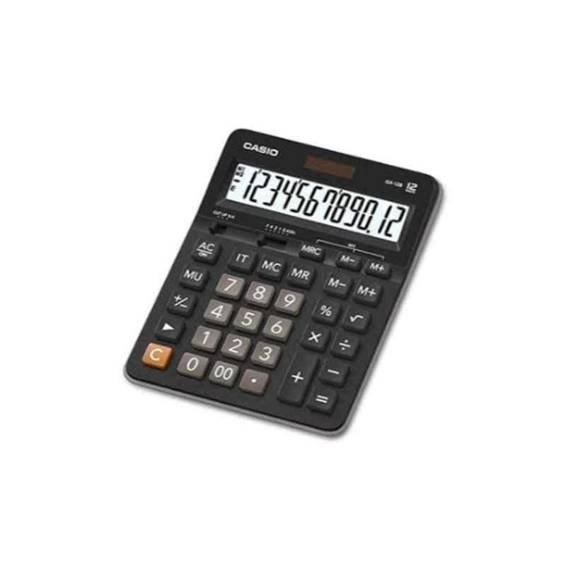 Casio GX12B 6x8 inch Key: Plastic Black Two Way Power Scientific Calculator