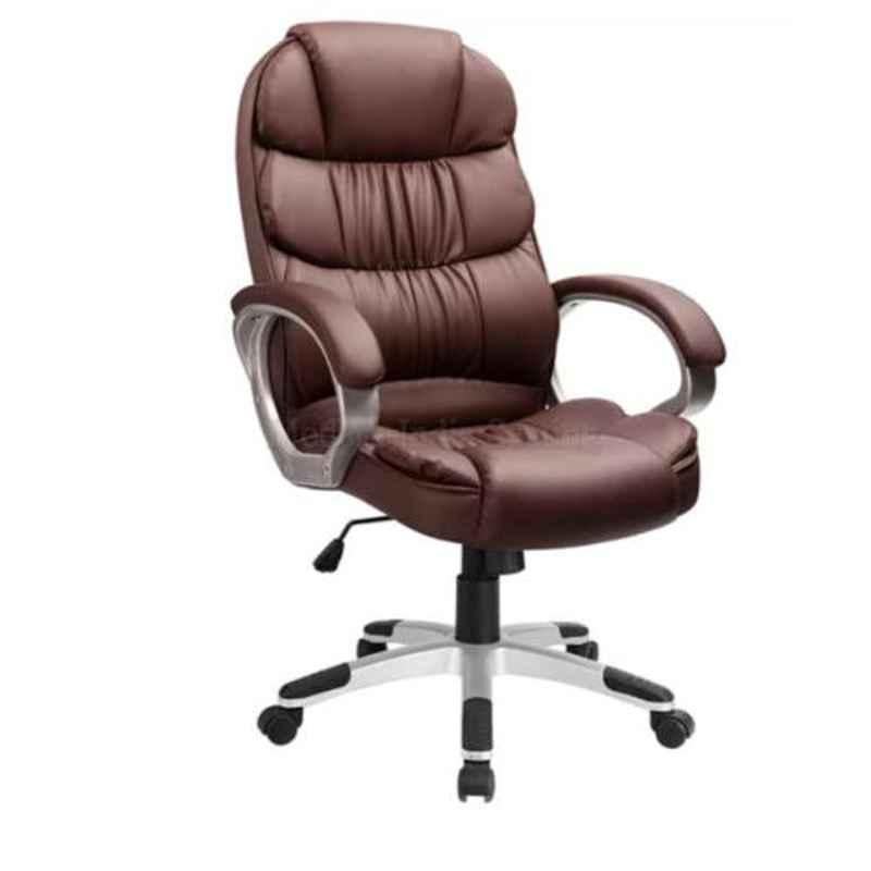 Modern India Leatherite Brown High Back Office Chair, MI220
