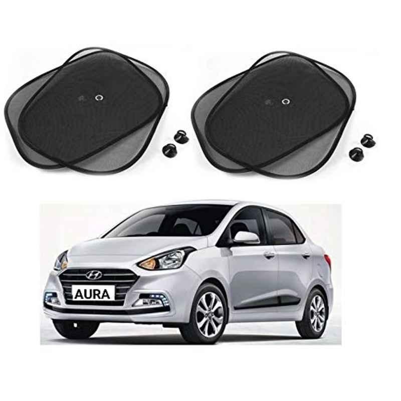 Kozdiko 4 Pcs Black Chipokoo Car Window Sunshade Curtain Set for Hyundai Aura, koz_79280