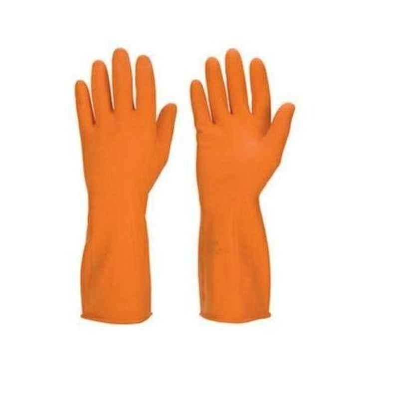 Chemisafe Orange Rubber Hand Gloves (Pack of 3)