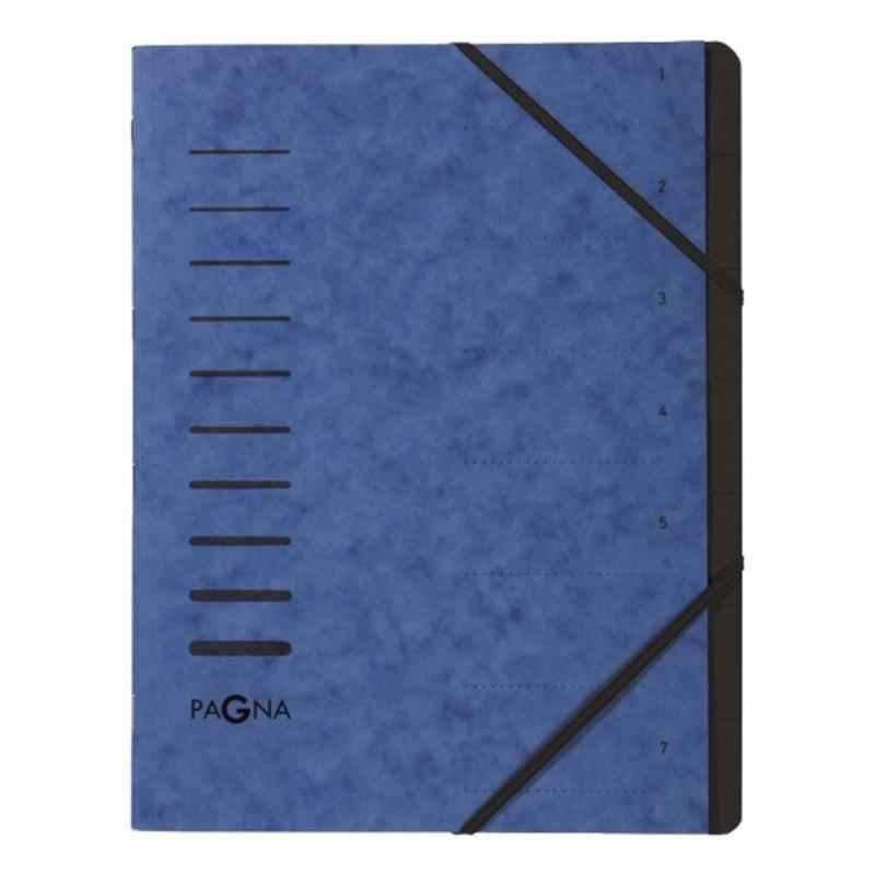 Pagna A4 Blue/Black 7 tabs Manila Folder with elastic fastener