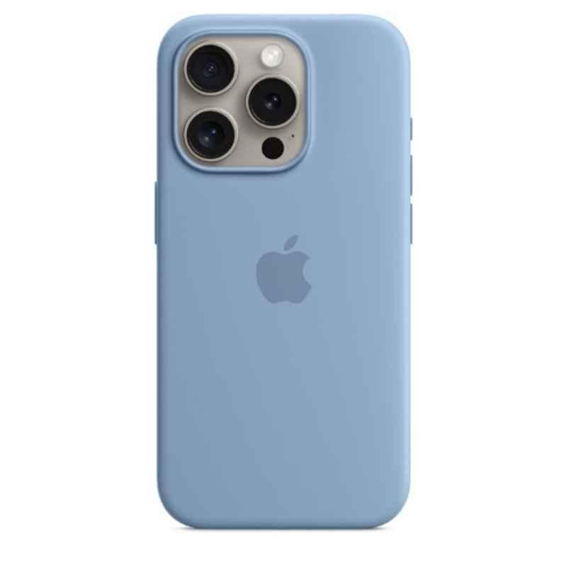 Apple iPhone 15 Pro Silicone Winter Blue Back Case with MagSafe, MT1L3ZM/A