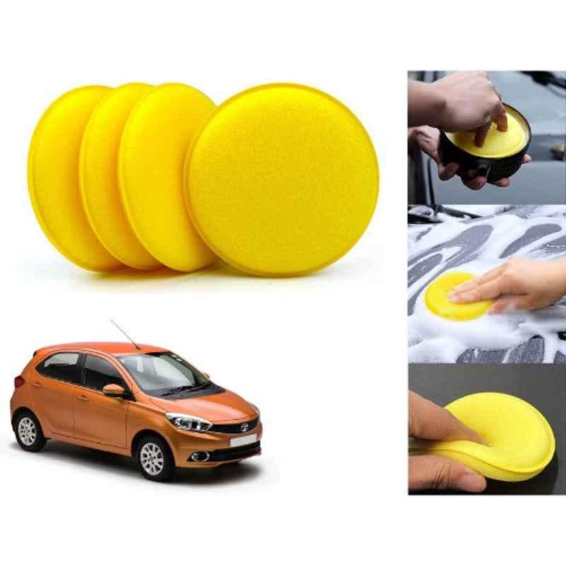 Auto Pearl Polyurethane Beige Washing & Waxing Polish Foam Sponge for Tiago 2016-2018 XT XZ (Pack of 4)
