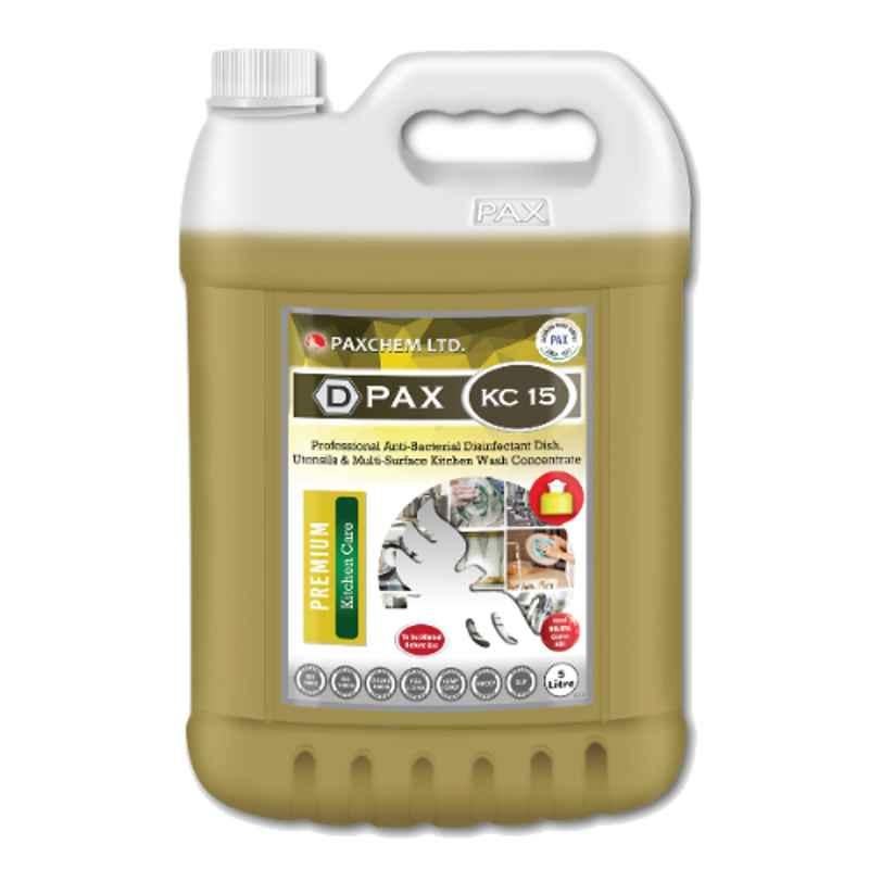 D-Pax KC15 Professional Anti-Bacterial Disinfectant Dish, Utensils & Multi-Surface Kitchen Wash Concentrate, 5L