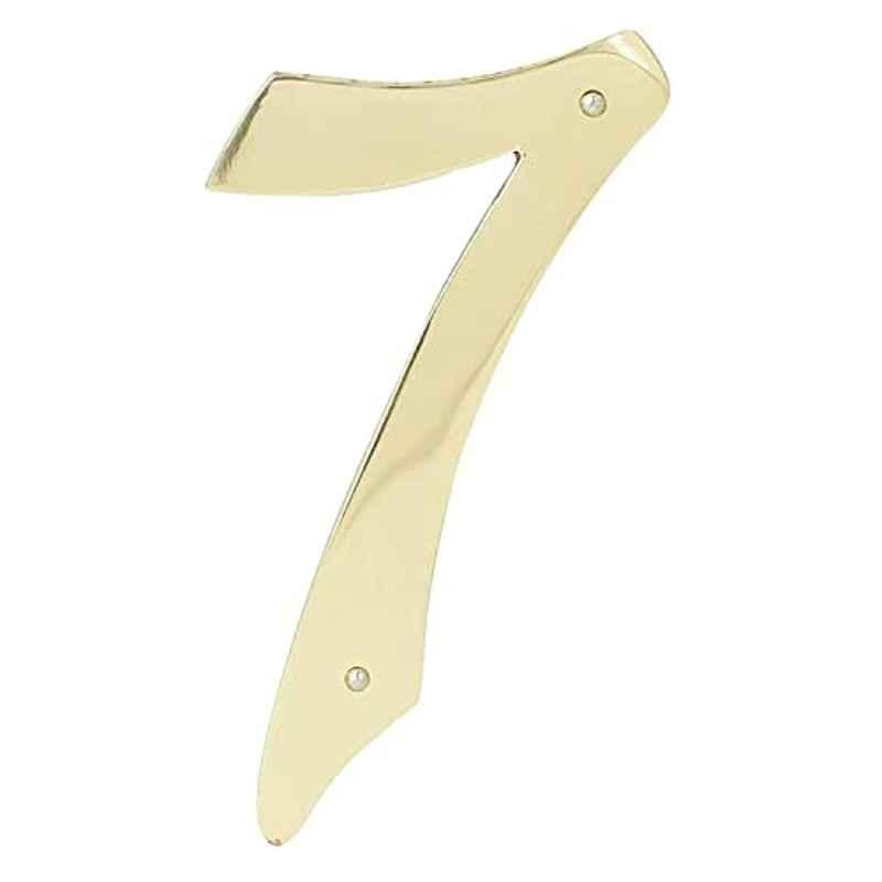HY-KO 4 inch Brass Decorative Solid House Number 7, Br-40/7