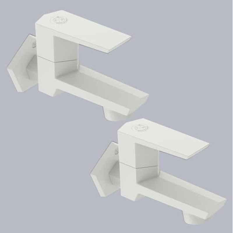 RN G20 15mm PTMT White Gold Foam Flow Long Body Bib Cock with Flange, RNG2001A32 (Pack of 2)
