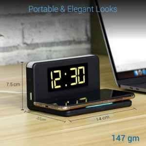 Portronics Freedom 4 Black Wireless Charger with Alarm Clock & LED Lamp, POR-404