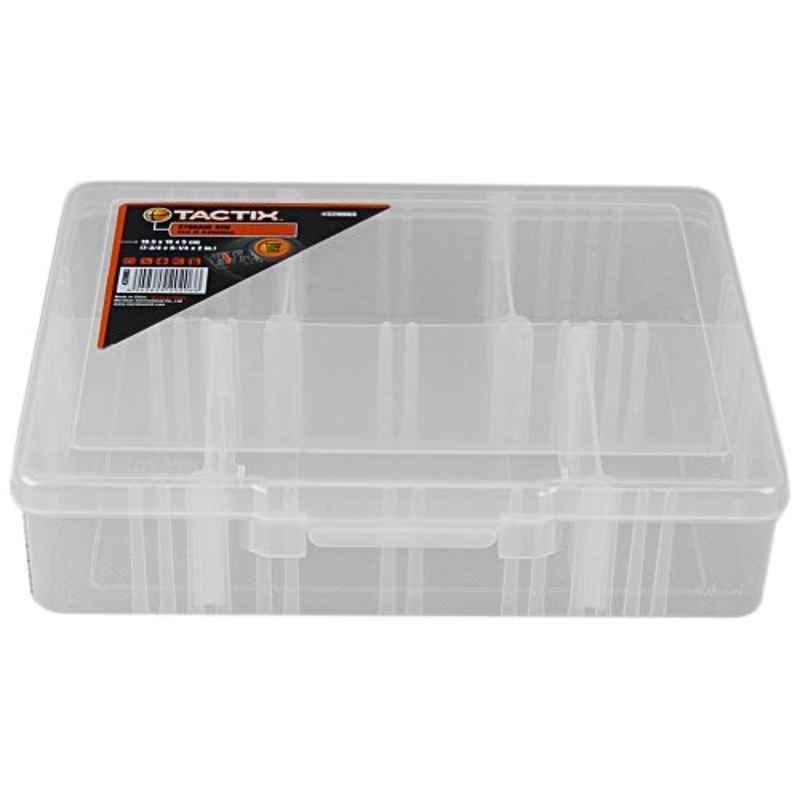 Tactix 6 Compartment White Storage Box, TTX-320003