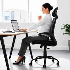 Cellbell Swift Mesh High Back Black Ergonomic Chair, CBFCLUX0265