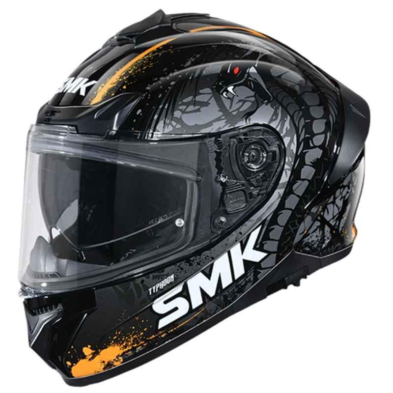 SMK Typhoon Reptile Multicolor Full Face Motorbike Helmet, GL267, Size: Medium