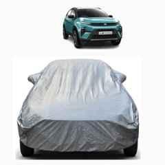 Aarex Auto Polyester Silver 100% Waterproof Car Cover with Mirror Pocket, Triple Stitched & UV Protection for Tata Nexon