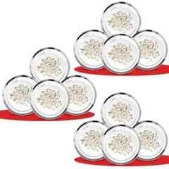 Classic Essentials CE-12 12 Pcs Stainless Steel Permanent Laser Glory Design Dinner Plate Set (Pack of 2)