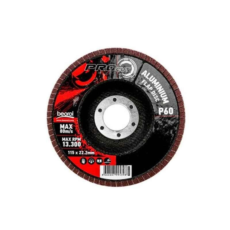 Beorol 115x1x22.2mm 60 Grit Aluminium Flap Disc