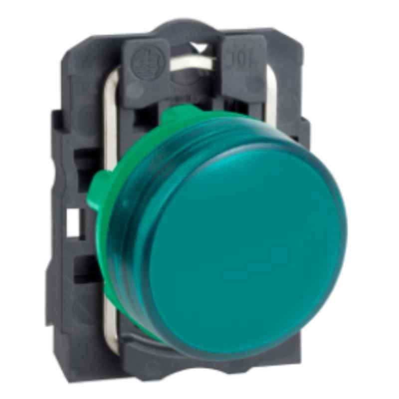 Schneider Harmony 230-240 VAC Plastic Green Plain Lens Pilot Light with Integral LED, XB5AVM3