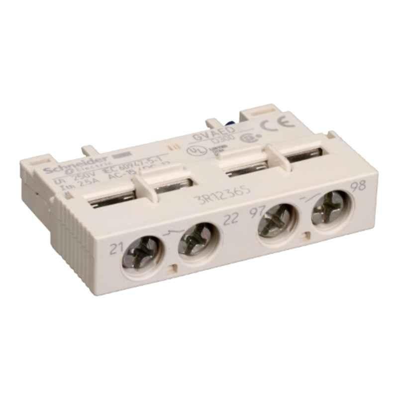 Schneider Electric 24-240VAC 2 NO Auxiliary Contact Block Circuit Breaker, GVAED101