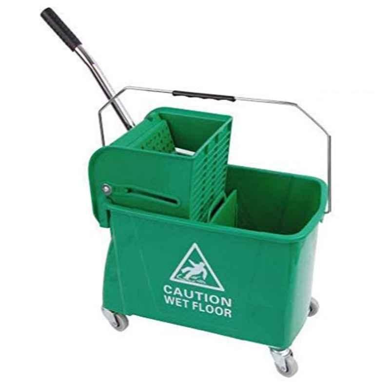 Hygiene Links 32L Green Mop Bucket Trolley, HL-322