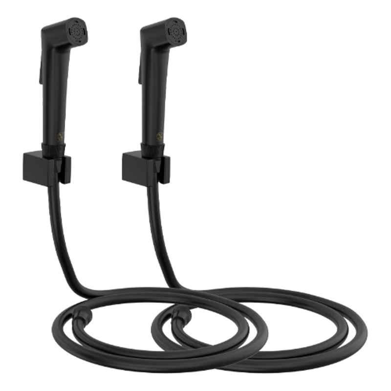 RN Black.6 Health Faucet Set with Hose Pipe & Wall Holder for Toilet Cleaning (Pack of 2)