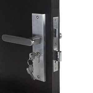 Handle Waala LB304 8 inch 60mm Stainless Steel Silver Cylindrical Plate One Side Key Mortise Door Lock Set