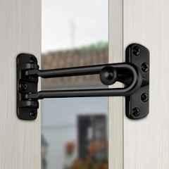 Plantex Heavy Duty Swing Bar Lock/Door Safety Guard with High Security Auxiliary Lock for Home/Office/Hotel (Pack of 8) SH-42, Z-Black Finish