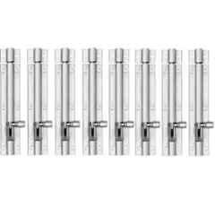 Senkiddpro 170mm Stainless Steel Chrome Finish Push to Close Tower Bolt (Pack of 8)