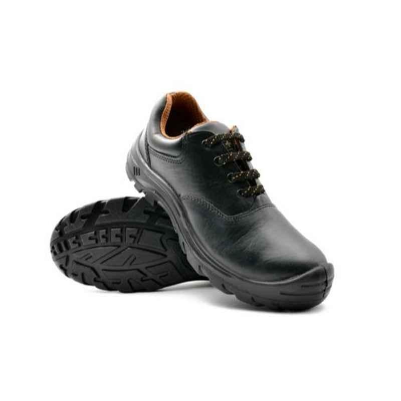 Hillson MF01 PU Composite Toe Black Work Safety Shoes, Size: 8