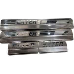 SureStrive 4 Pcs Stainless Steel Silver Footstep Sill Plate Set without LED for Hyundai Extor All Model