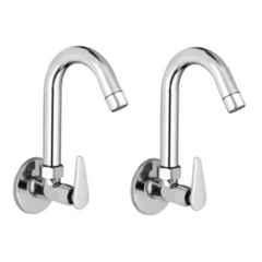 Fastgear Brass & Steel Chrome Finish Silver Sink Tap, FG993 (Pack of 2)