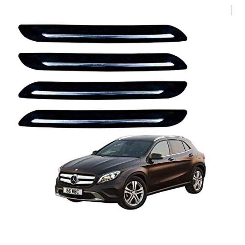 Kozdiko 4 Pcs PVC Black Car Bumper Protector Set with Chrome Strip for Mercedes Benz GLA-Class