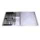 Crocodile 37x18x10 inch Stainless Steel Square Diamond Cut Single Bowl Kitchen Sink with Drainboard