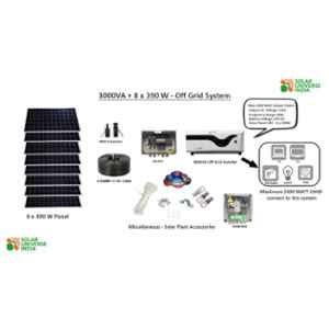 Solar Universe India 3000VA Solar Inverter & 8 Pcs 390W Monocrystalline Solar Panel Combo