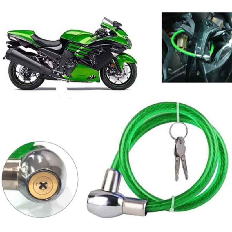 Auto Pearl PVC & Plastic Green Heavy Duty Cable Lock for Ninja ZX 14R, 343