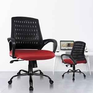 Rose Blazia Mesh Maroon Medium Back Ergonomic Chair