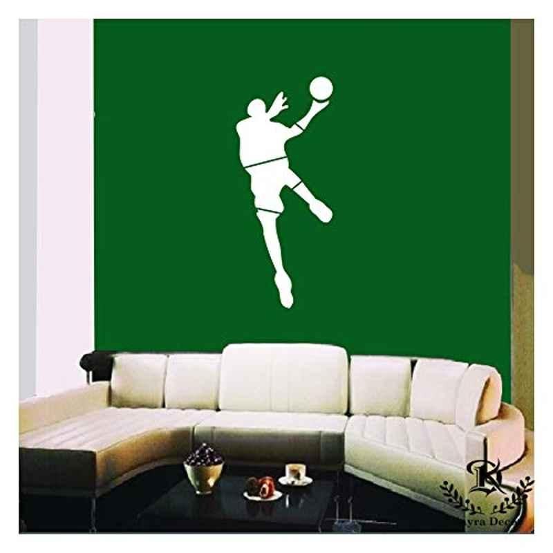 Kayra Decor 16x24 inch PVC Man with Basketball Wall Design Stencil, KHSNT143