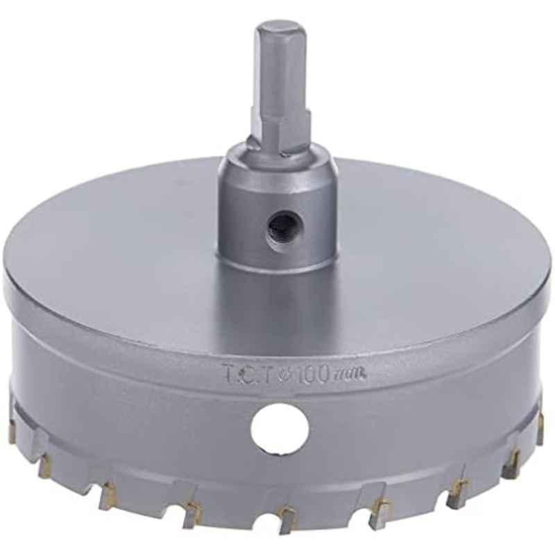 VTOOLS 100mm Tungsten Carbide TCT Hole Saw Cutter with Pilot Drill Bit & Allen Wrench, VT3135