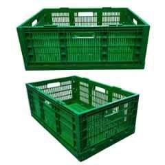 Singhal 500x325x200mm Plastic Green Rectangular Storage Crate (Pack of 2)