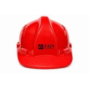 Zain Safety Guard force-2000 HDPE Red 8 Point Plastic Suspension Pin Lock Non Ventilated Safety Helmet with Slip Fit Adjustment