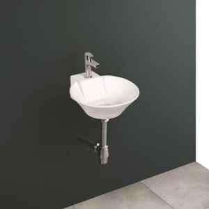 Watero Wall Hung/Table Top Premium Ceramic Slim Rim Wash Basin/Vessel Sink (Vitro390X440X145) White