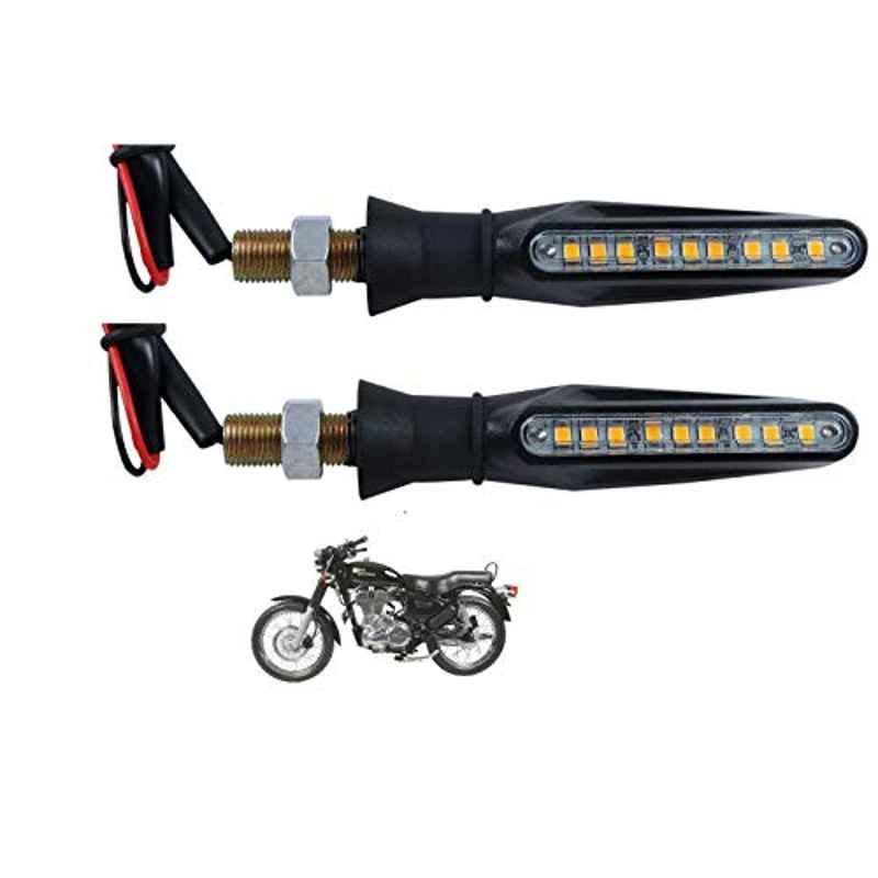 Kozdiko 4 Pcs Plastic Front & Rear Side Sleek Yellow Bike Indicator Set for Royal Enfield Bullet Electra Twinsparke