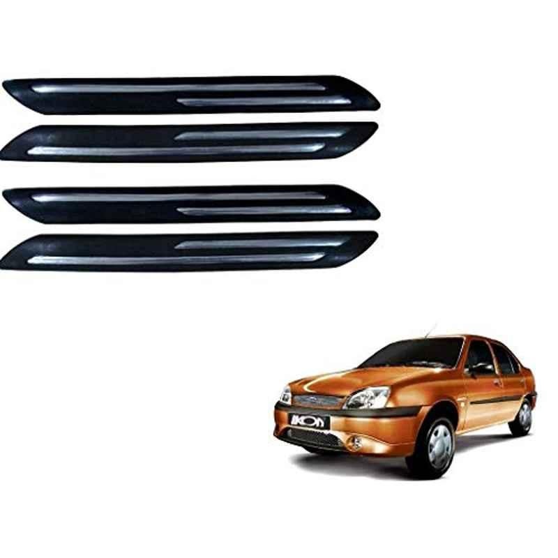 Kozdiko 4 Pcs Double Chrome Bumper Protector Black Set for Ford Ikon