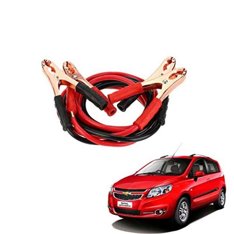 Kozdiko 7.5ft Copper Core Red & Black Heavy Duty Car Battery Booster Cable for Chevrolet Sail Hatchback