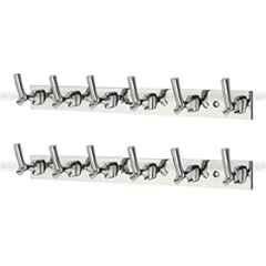 Aligarian 6 Leg Stainless Steel Silver Polished Finish Wall Mounted Tree Cloth Hook Hanger (Pack of 2)