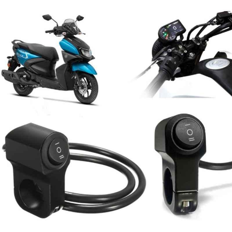 Auto Pearl 12V Aluminium Alloy Black Motorcycle Handlebar Headlight Switch for RayZR 125