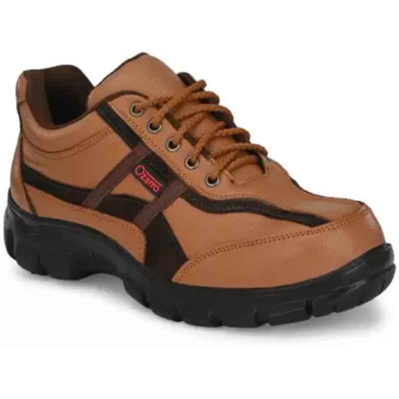 Ozarro Leather Steel Toe Tan Safety Shoes, S4409TAN, Size: 10