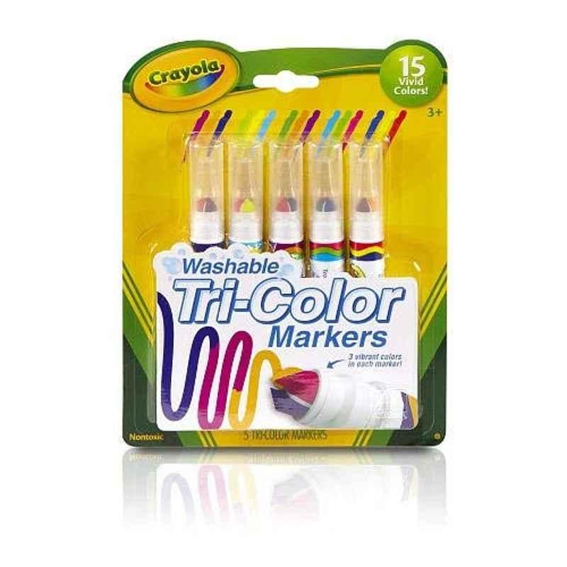 Crayola 5Pcs Washable Tri-Colour Markers Box, CY58-8177