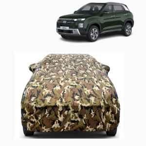 Aarex Auto Polyester Jungle 100% Waterproof Car Body Cover with Mirror Pocket, All-Weather Protection, UV Resistant & Scratch-Proof for Hyundai Creta, CRT-Jungle