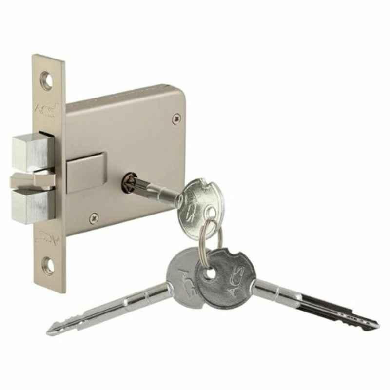 ACS 3.5 inch Silver Brass Door Lock with 3 Cross Keys, 368Cross