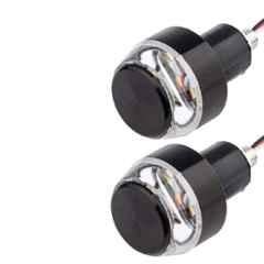 AllExtreme EXYWTL2P 2 Pcs Yellow & White 7/8 inch Handlebar Turn Signal Indicator Light Set for All Bikes