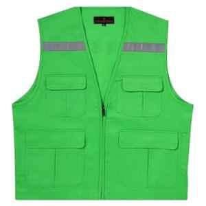 Superb Uniforms Cotton Green Reflective Safety Vest Jacket, SUWHVV/Gr/002, Size: XL